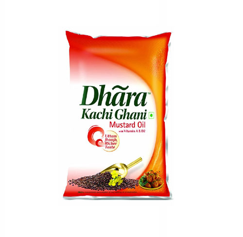 Dhara Kachi Ghani Mustard Oil 1L Pouch 