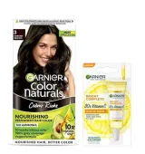 Garnier 3 Darkest Brown Color-free Vitamin C Brightening Combo (70Ml+60G+7Ml+25G)