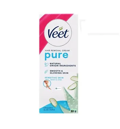 Veet Pure Hair Removal Cream, Organic Aloe Vera 30 G 
