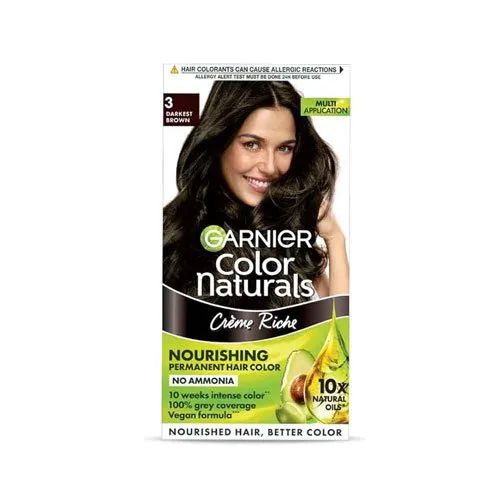 Garnier Color Naturals Creme Riche - 3 Darkest Brown (35 Ml + 30 G)