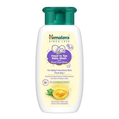 Himalaya Head To Toe Baby Wash, Pure Cow Ghee & Aloe Vera 100 Ml 