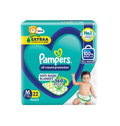 Pampers Pants M-size, 22 Pants, 7-12 Kg  