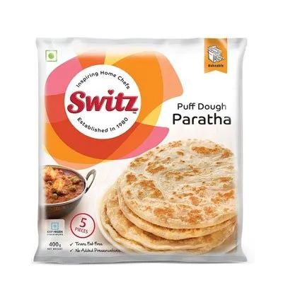 Switz Puff Dough Paratha 400 G, Frozen (5 Pices) 
