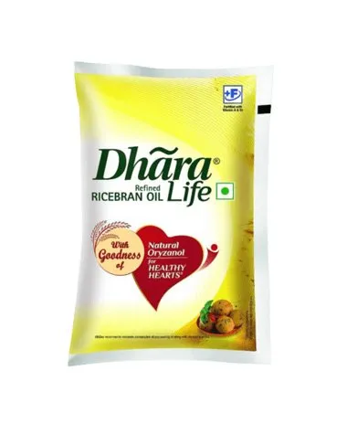 Dhara Life Refined Rice Bran Oil - 1 L Pouch 